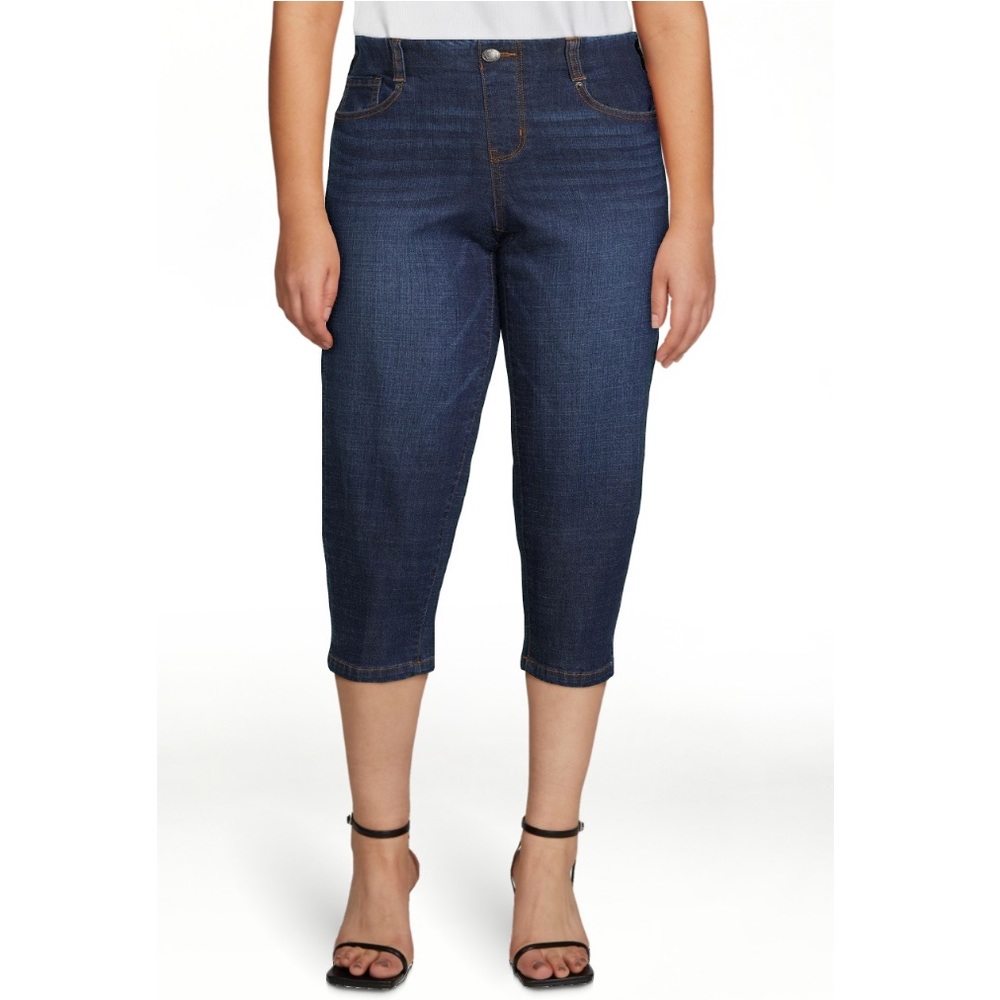 2 pairs XL - NWT Pull on Denim Capri for Women from Time and Tru